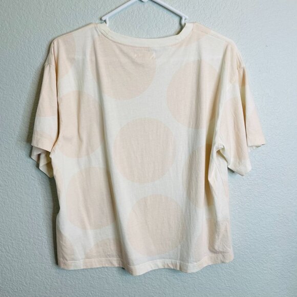 Madewell Cream Pink Big Polka Dot Boxy Loose Relaxed Tshirt Tee | Large - Picture 5 of 5